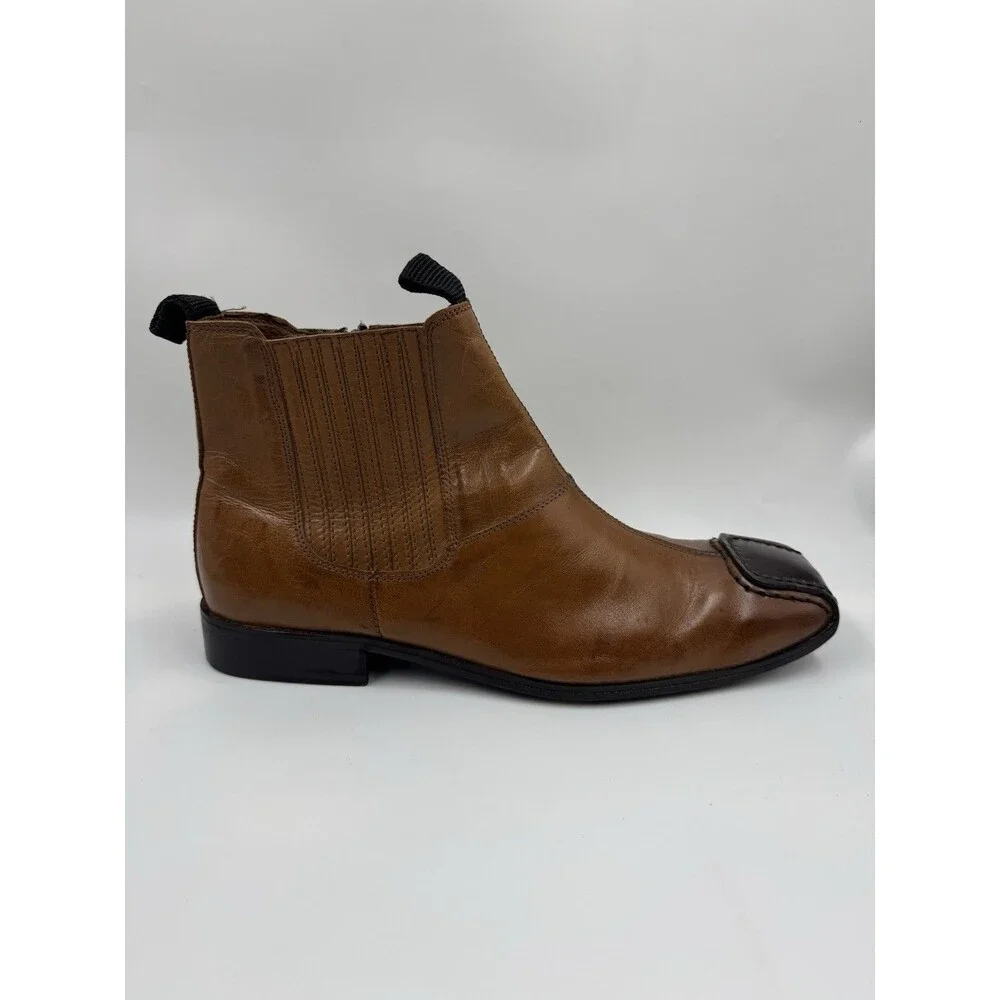 Fratelli Footwear Men's Genuine Leather Boots Size 10.5 Cognac Brown Bootie